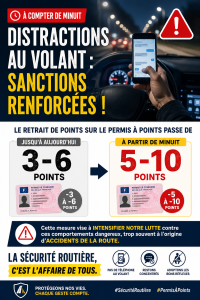 À partir de minuit ce soir, les sanctions pour les distractions au volant sont renforcées